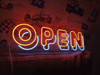 Open Neon Sign - Lights Neon Sign For Business, Open Neon Sign For Bar, Neon Sign In The Bar, Bar Decor