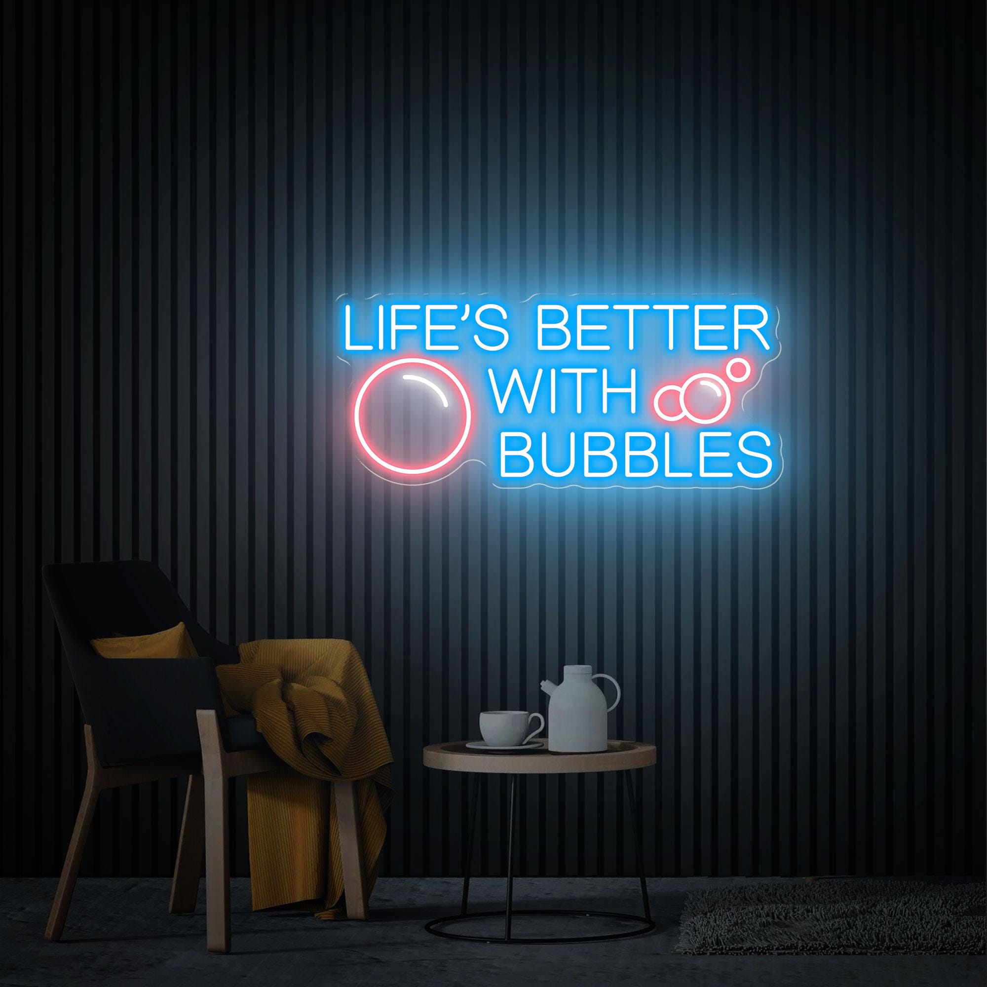 Life is better with Bubbles Neon Sign, Custom Neon Sign, Champagne Wall Decor, Bubbles Neon Wall Art, Wedding Backdrop Party Decor Gifts