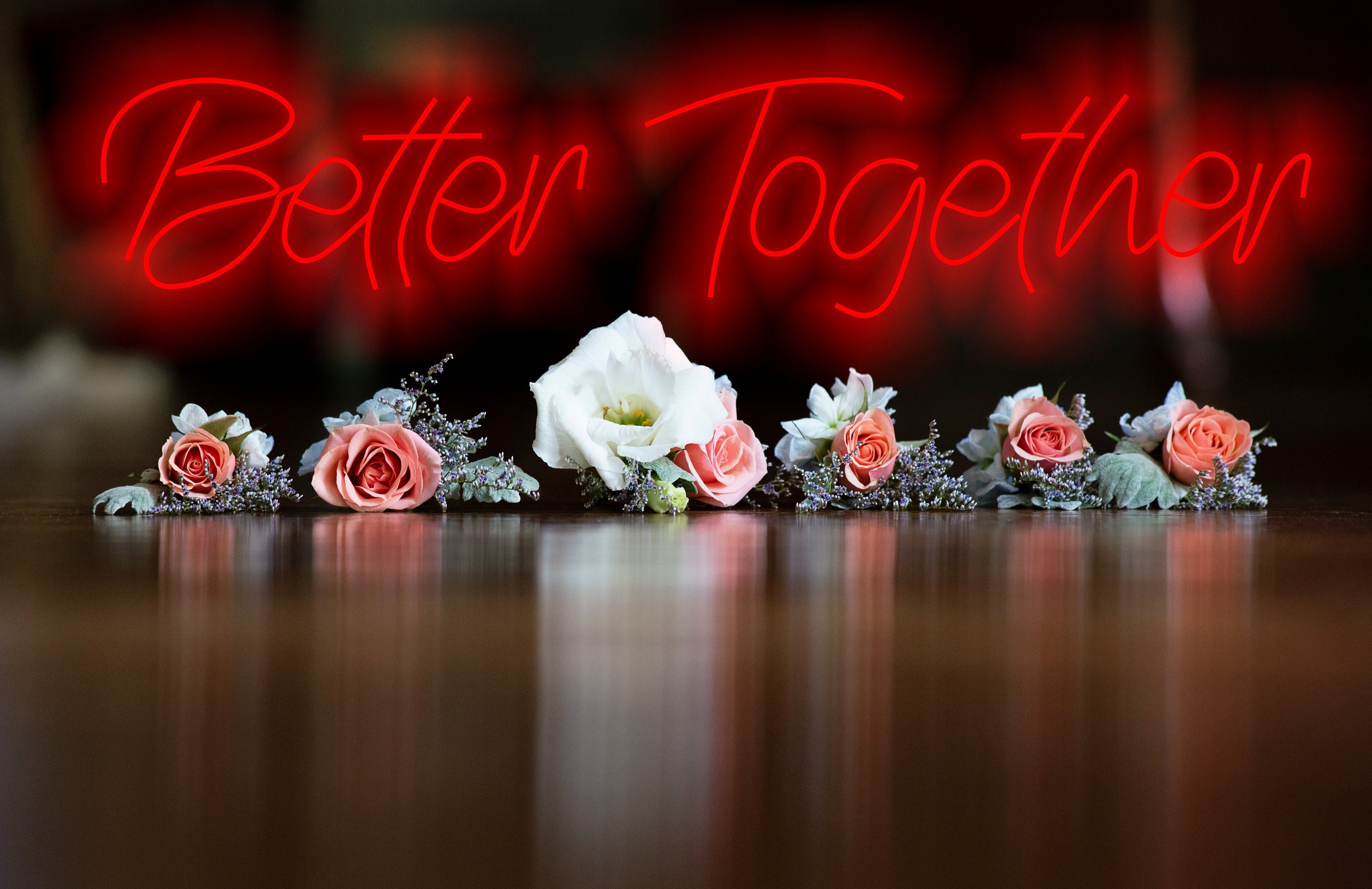 Better Together Neon Sign, Wedding Decor Neon Sign, Romantic Neon Sign, Love Neon Sign, Romantic Neon Sign For Couples, Engagement Neon Sign