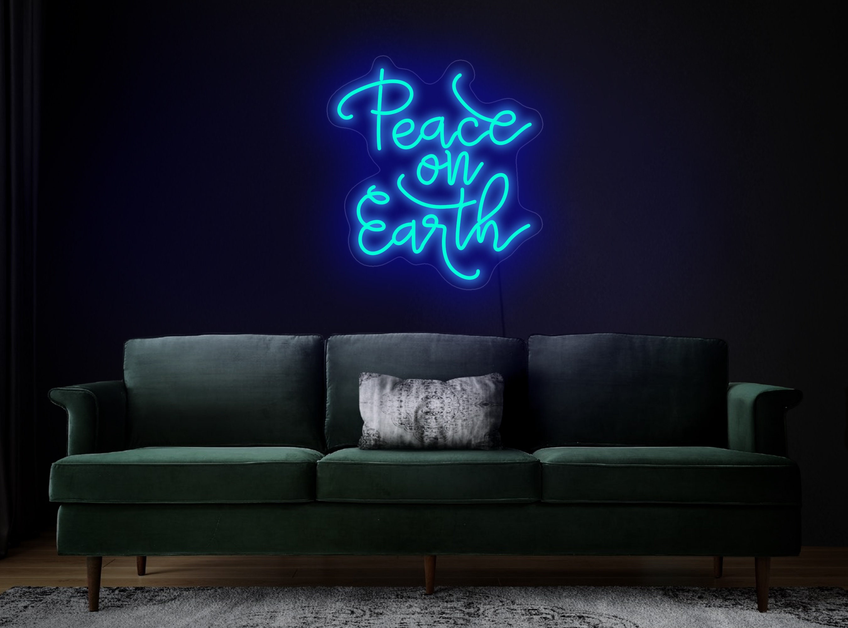 Peace On Earth Neon Light, Peace On Earth Led Sign, Neon Sign Bedroom, Peace On Earth Decor, Peace Wall Decor