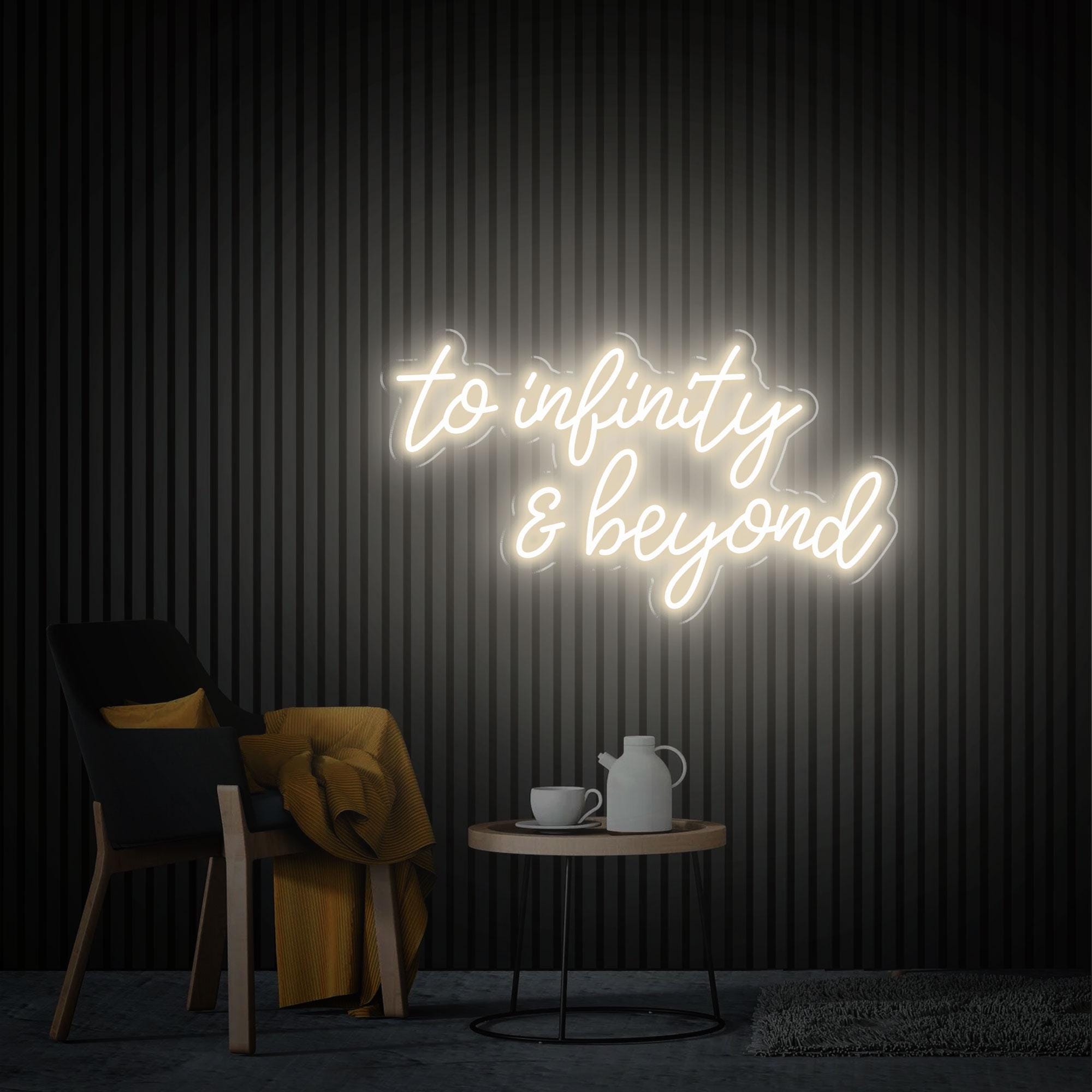 To Infinity and Beyond Neon Sign, Home Wall Decor, Custom Text Sign, Gifts for Child, Inspirational Saying Decor Graduation Gifts Neon Art