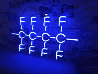 Neon sign Polytetrafluoroethylene Molecule - LED Light, Molecule - LED Light Neon Sign Formula, Teflon Molecule - LED Light Neon Sign