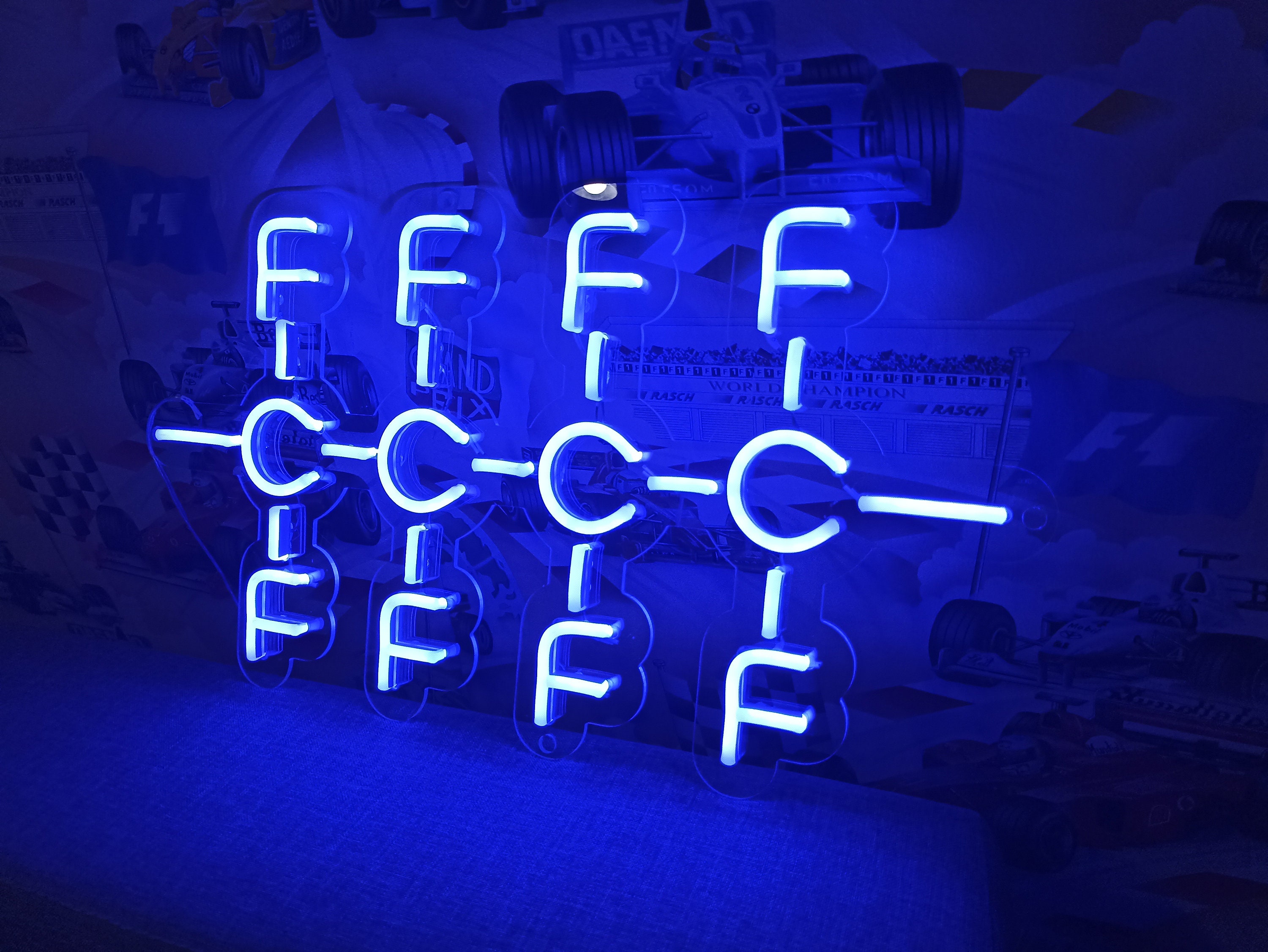 Neon sign Polytetrafluoroethylene Molecule - LED Light, Molecule - LED Light Neon Sign Formula, Teflon Molecule - LED Light Neon Sign