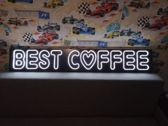 Best Coffee Neon Sign, Custom Coffee Neon Sign, Neon Coffee Lettering, Coffee Bar Decor, Glowing Inscription, Neon Sign In The Bar