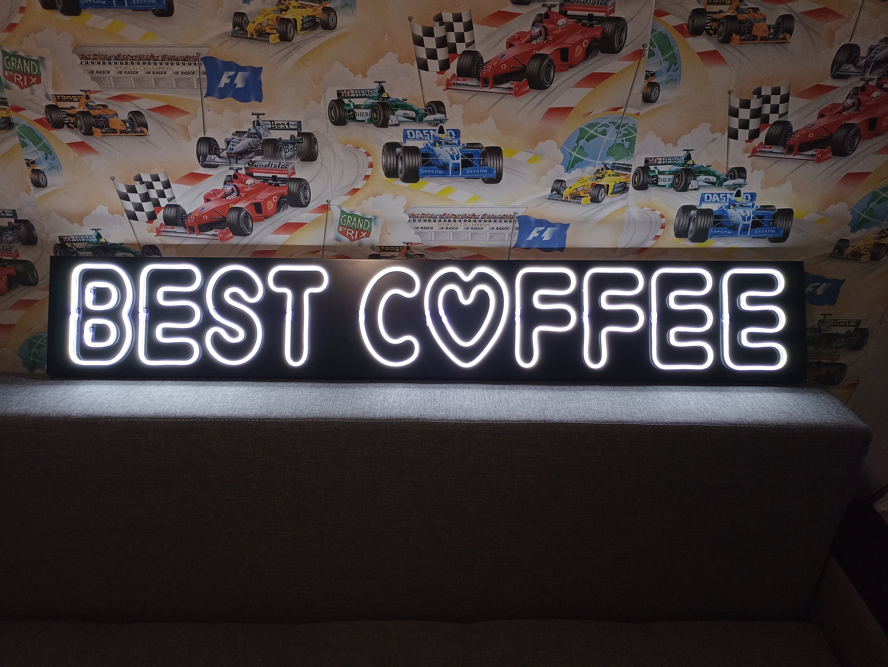Best Coffee Neon Sign, Custom Coffee Neon Sign, Neon Coffee Lettering, Coffee Bar Decor, Glowing Inscription, Neon Sign In The Bar