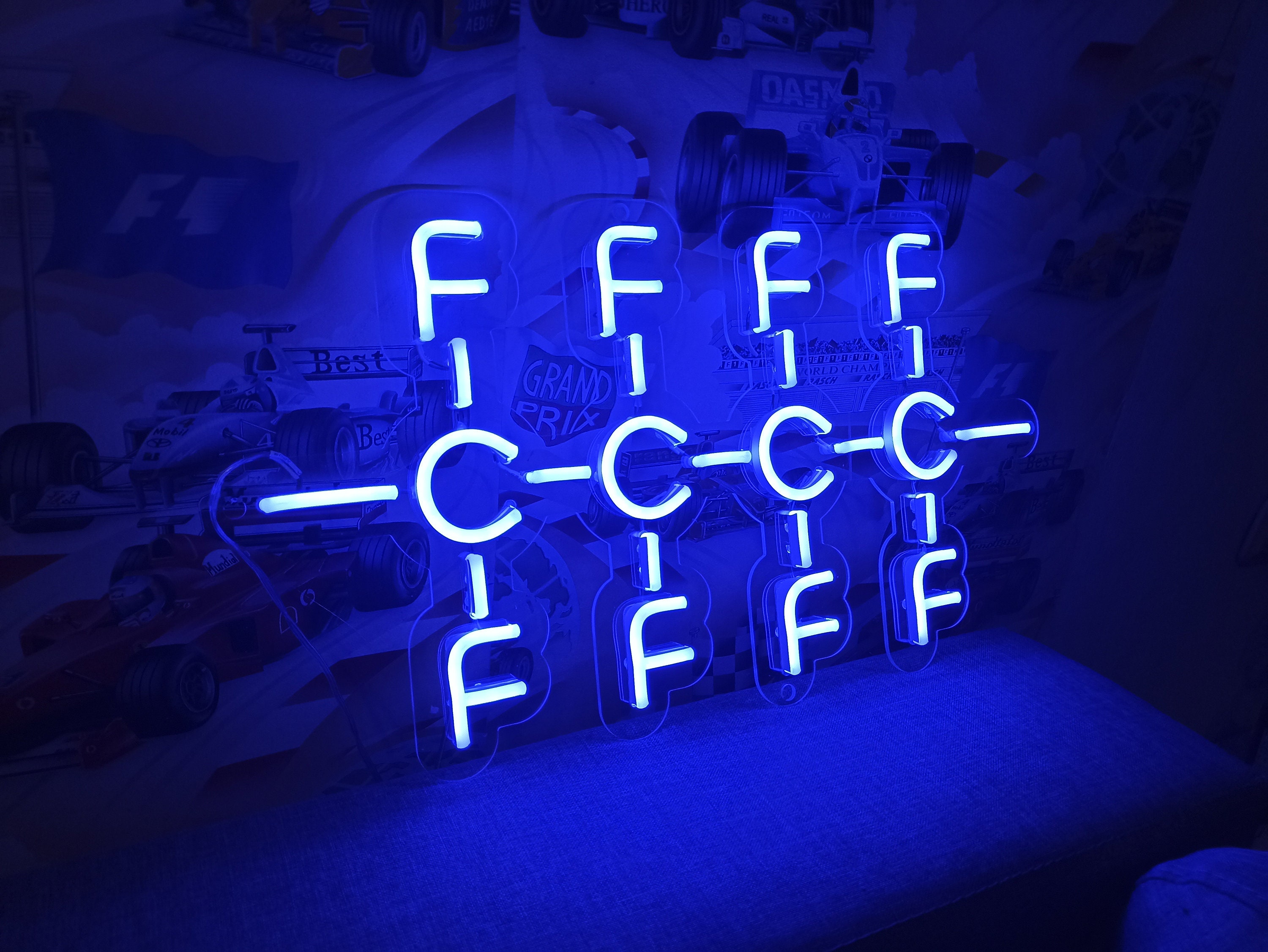 Neon sign Polytetrafluoroethylene Molecule - LED Light, Molecule - LED Light Neon Sign Formula, Teflon Molecule - LED Light Neon Sign