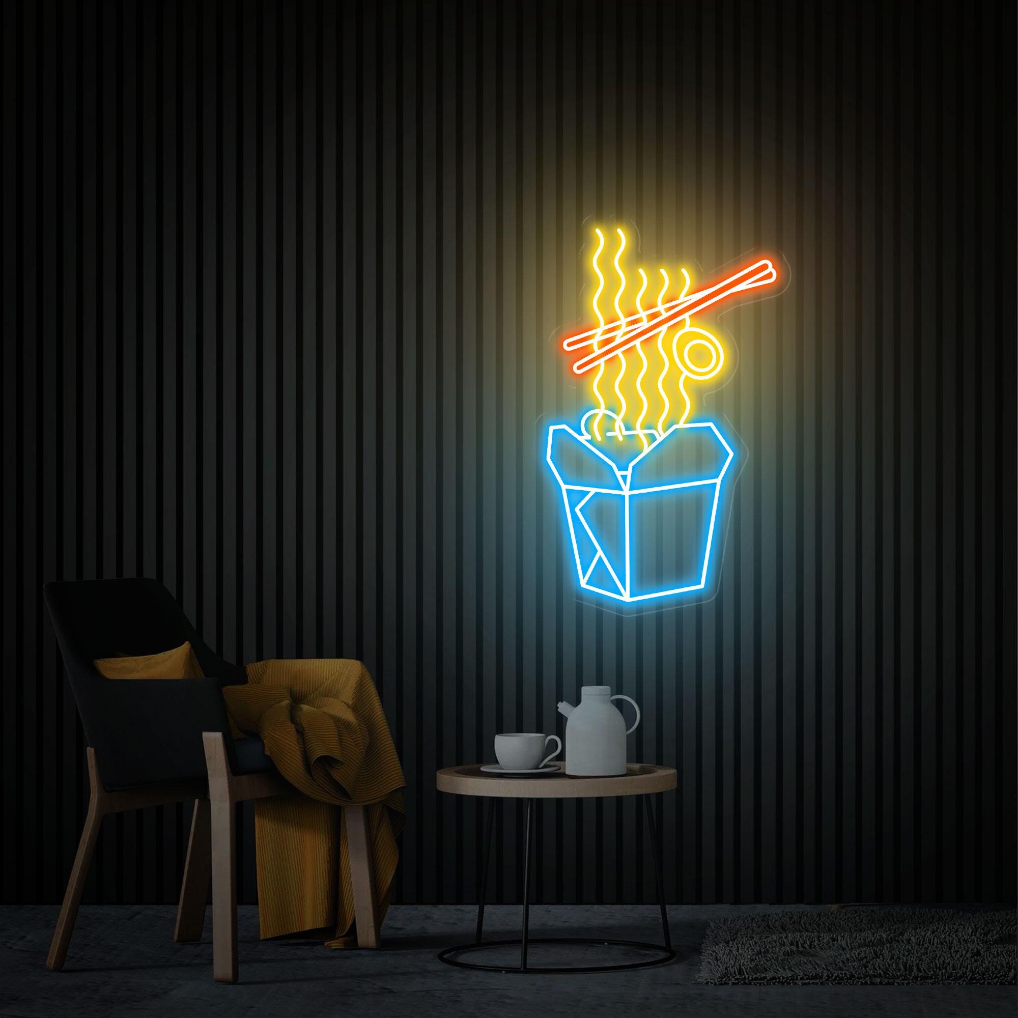 Takeaway Ramen Neon Sign, Japanese Noodles Led Sign, Food Wall Decor, Custom Neon Sign, Kitchen Decor Ramen Wall Art, Takeaway Noodles Sign