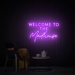 Welcome to The Madhouse Neon Sign, Custom LED Neon Sign For Party, Neon Light Dining Room Wall Decor Art, Housewarming Party Gift LED Light