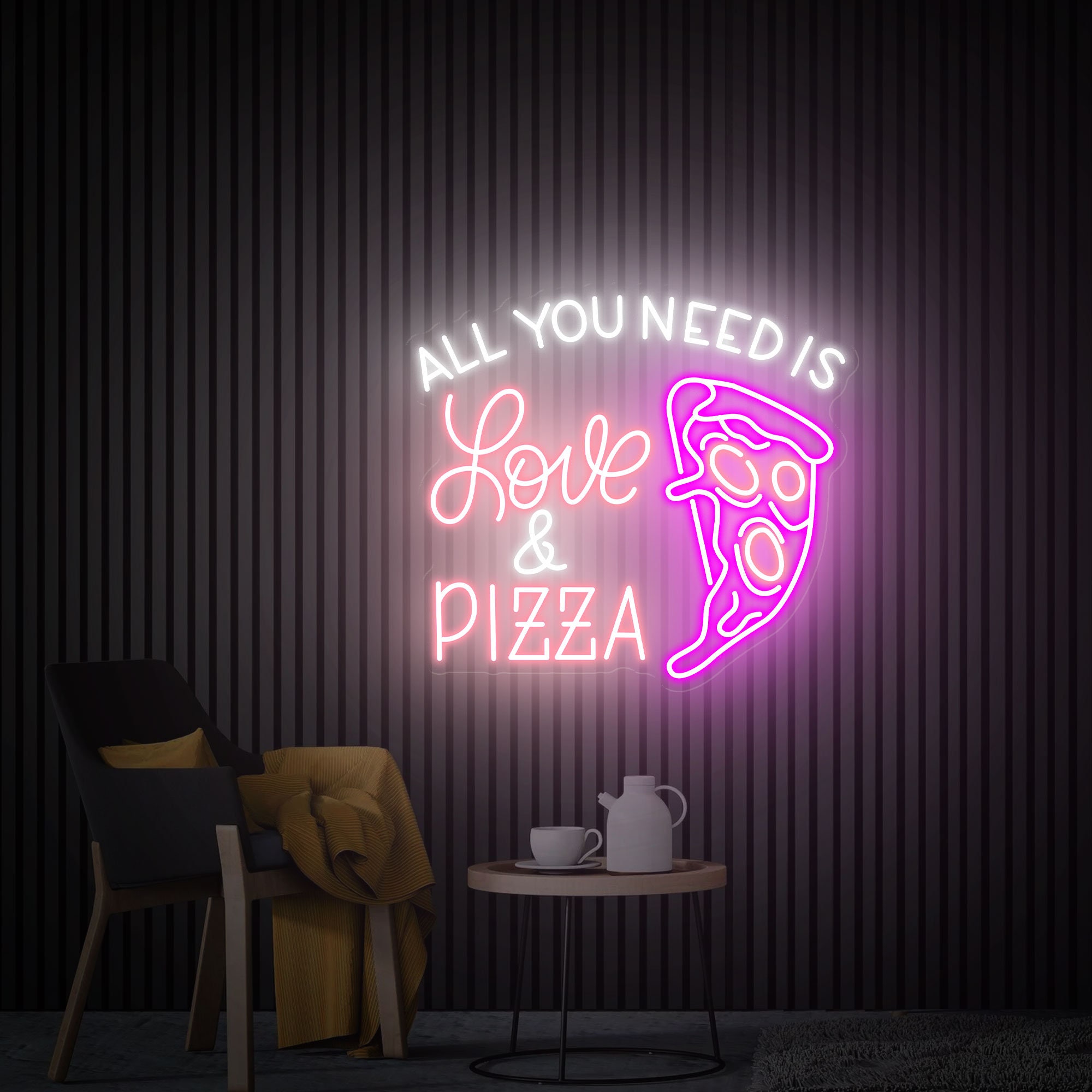 All You Need Is Love & Pizza Neon Sign, Pizza Party Decor, Custom Led Sign, Gift for Pizza Lover, Restaurant Welcome Sign Home Decor