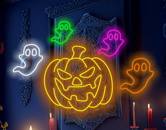 Pumpkin Neon Sign, Halloween Party Lighting, Spooky Neon Sign, Neon Pumpkin Light, Glowing Pumpkin Sign, Pumpkin Patch Neon Light