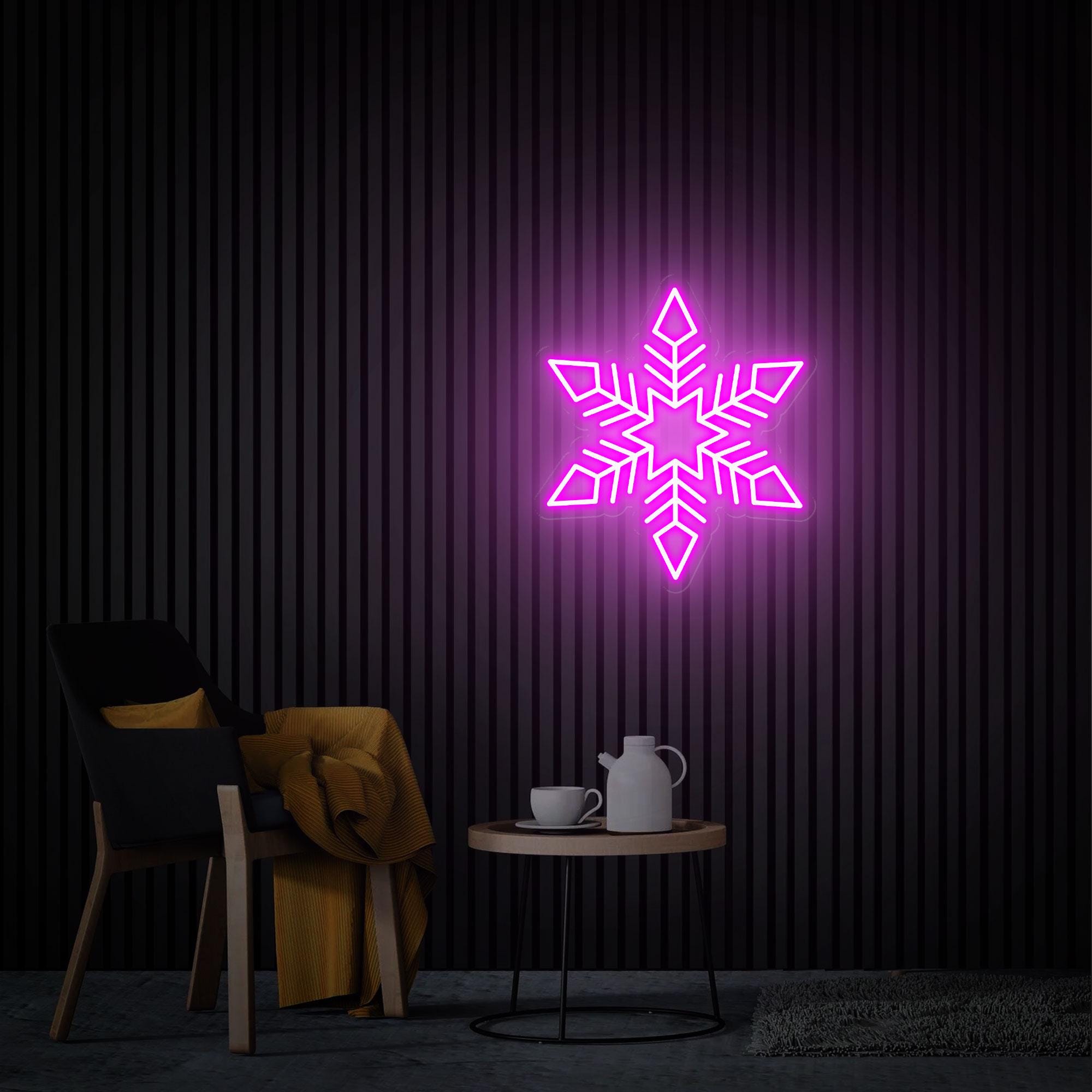 Snowflake Neon Sign Snowflake Neon Wall Art Christmas Led Light Sign Custom Neon Sign Christmas Party Decor Home Party Neon Bar Sign Gifts