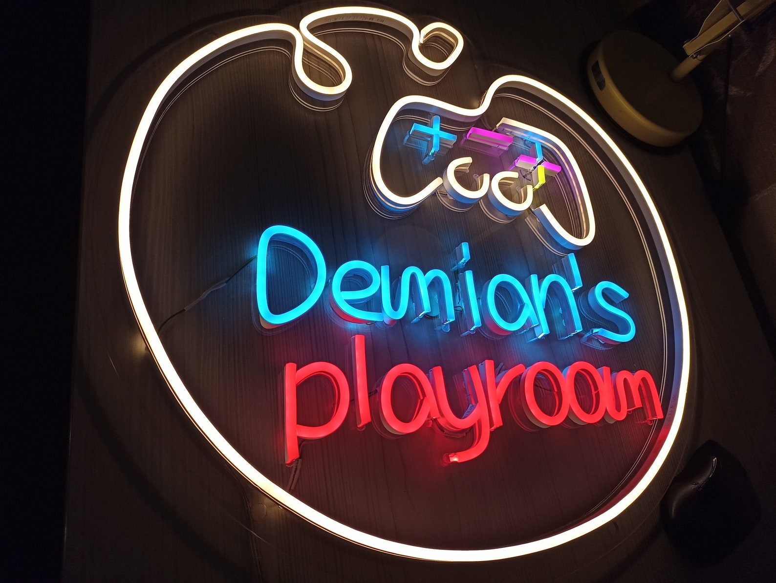 Neon Sign Game Room With Custom Name, Game Controller Neon Sign, Neon Controller Sign Gamepad Led Light, Gaming Controller Neon Sign