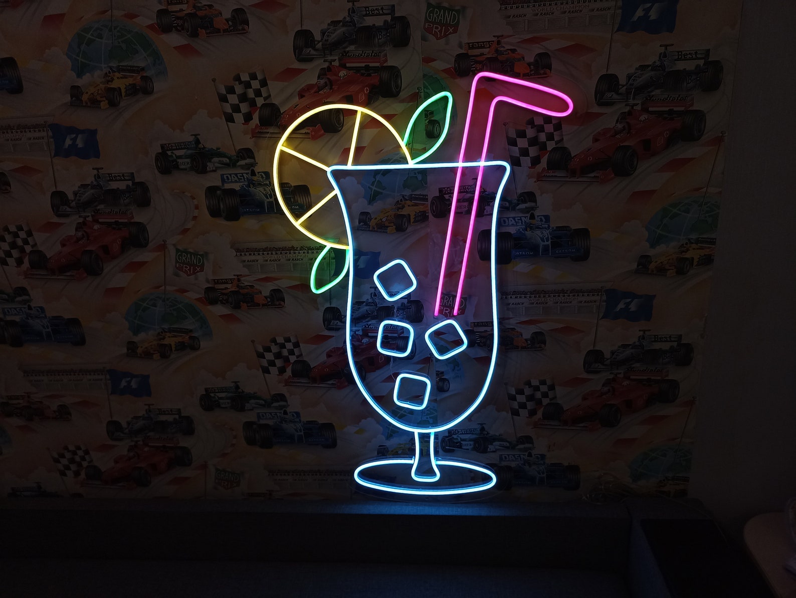 Neon Cocktail Sign, Led Neon Cocktails Sign, Cocktail Glass Neon Light, Cocktail Bar Neon Sign
