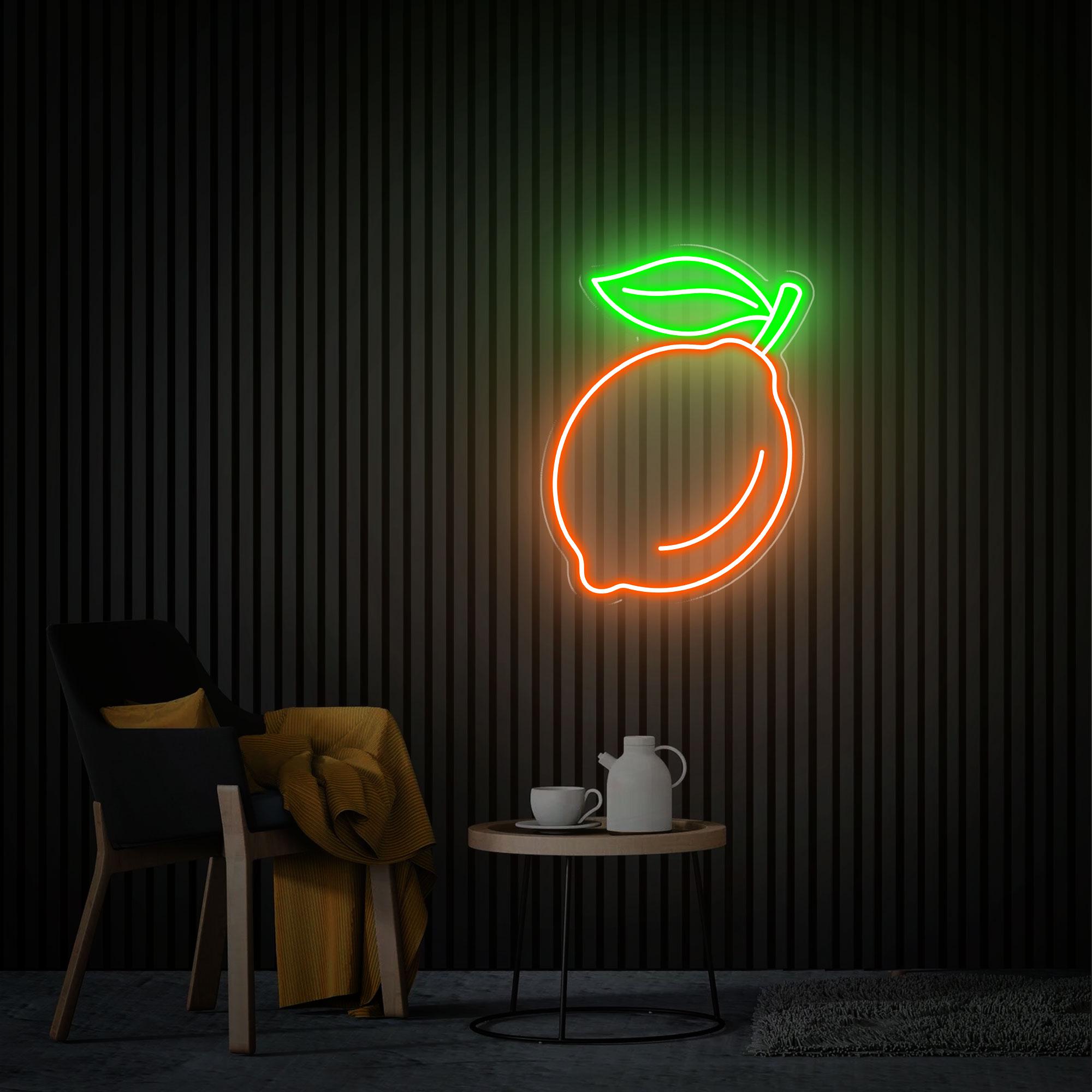 Lemon Neon Sign, Fruit Lemon Led Sign, Lemon Neon Art, Bar Neon Sign, Custom Neon Sign Home Lemon Decor Restaurant Led Sign Fruits Neon Sign