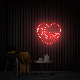 Til Death Heart Neon Sign, Custom Wedding Sign, Wedding Backdrop, Home Wall Decor Personalized Gift, Neon Wall Art, Gothic Wedding Neon Sign
