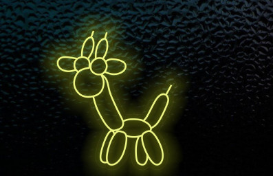 Balloon Animal giraffe Neon Sign, Ballon giraffe Decoration LED Neon Sign, Balloon Animal Neon Sign for kids room, Room Interior light