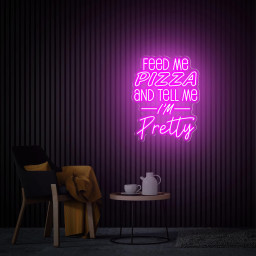 Feed Me Pizza And Tell Me I'm Pretty Neon Sign, Pizza Party Decor, Custom Led Sign, Gift for Pizza Lover, Restaurant Fast Food Cafe Decor