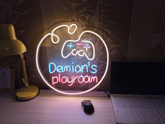 Neon Sign Game Room With Custom Name, Game Controller Neon Sign, Neon Controller Sign Gamepad Led Light, Gaming Controller Neon Sign