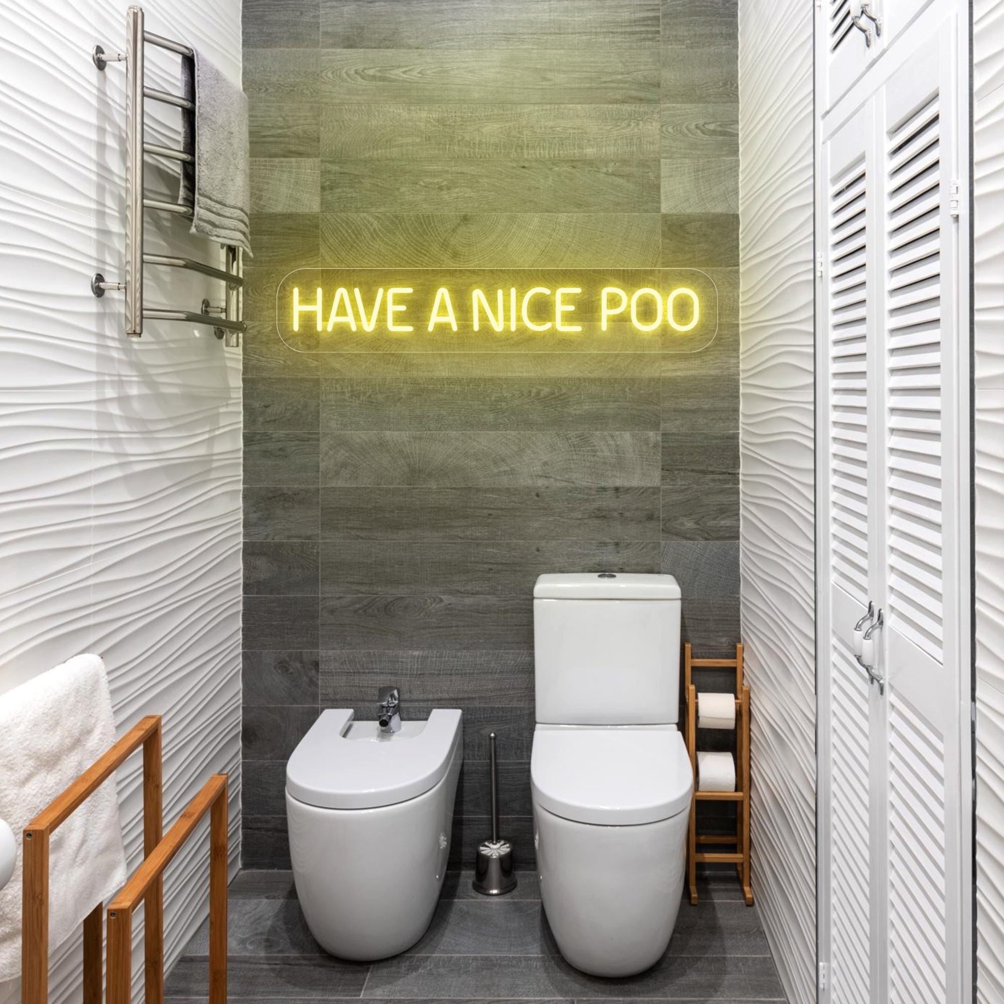 Have A Nice Poo Neon Sign, Toilet Neon Sign, Funny Bathroom Sign, Funny Quote Led Sign, Bathroom Wall Art Decor, Toilet Wall Art Decor