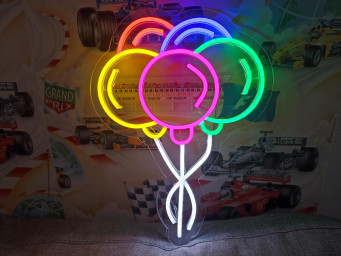 Balloons Neon Sign, Colorful Balloons Neon Sign, Holiday Decorations Neon Sign, Birthday Decoration Neon Sign