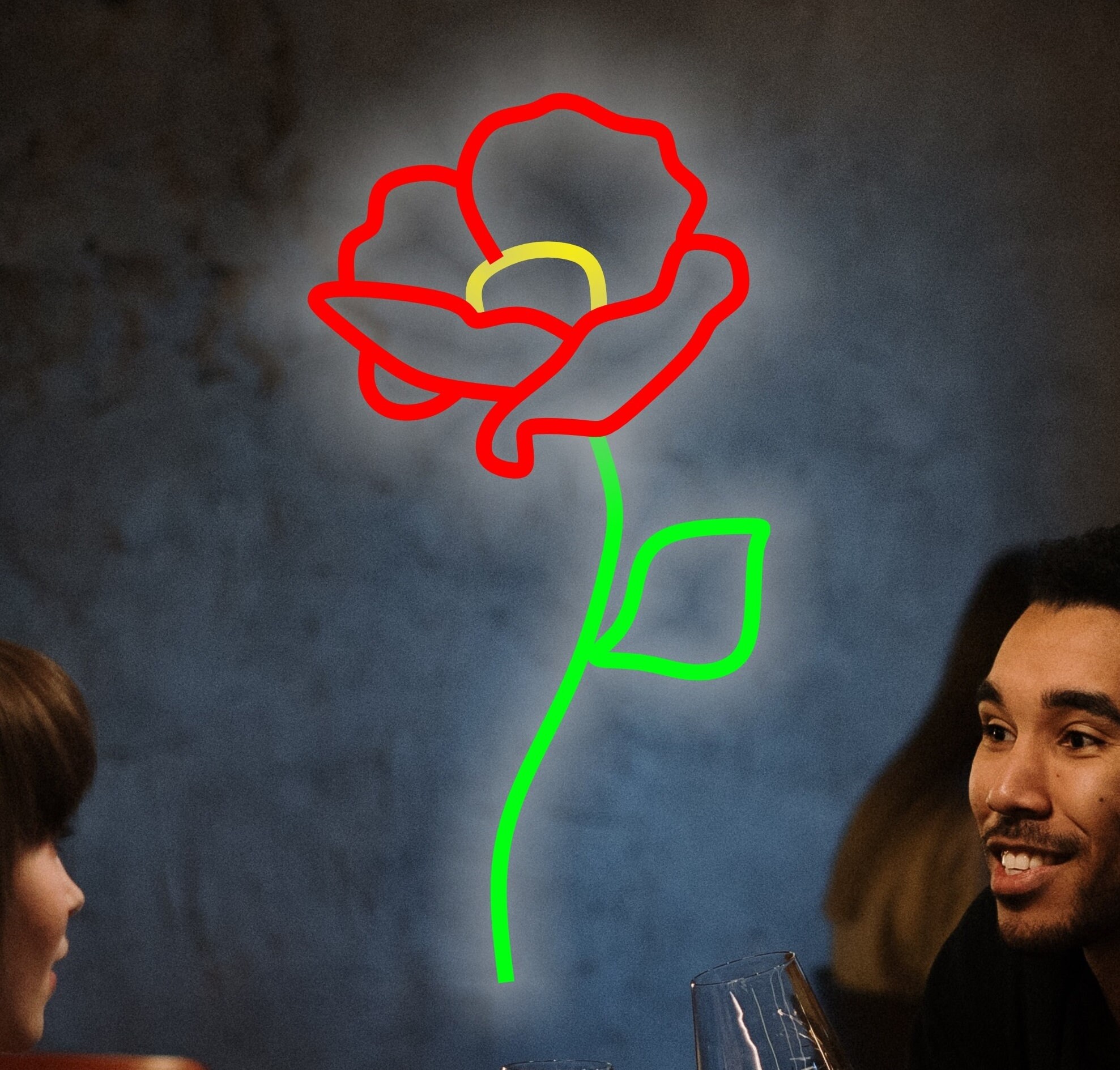 Flower Neon Sign, Beutiful Neon Sign, Rose Neon Sign, Flower Plant Neon Sign, Neon Sign For Flower Lovers, Floral Design Neon Sign