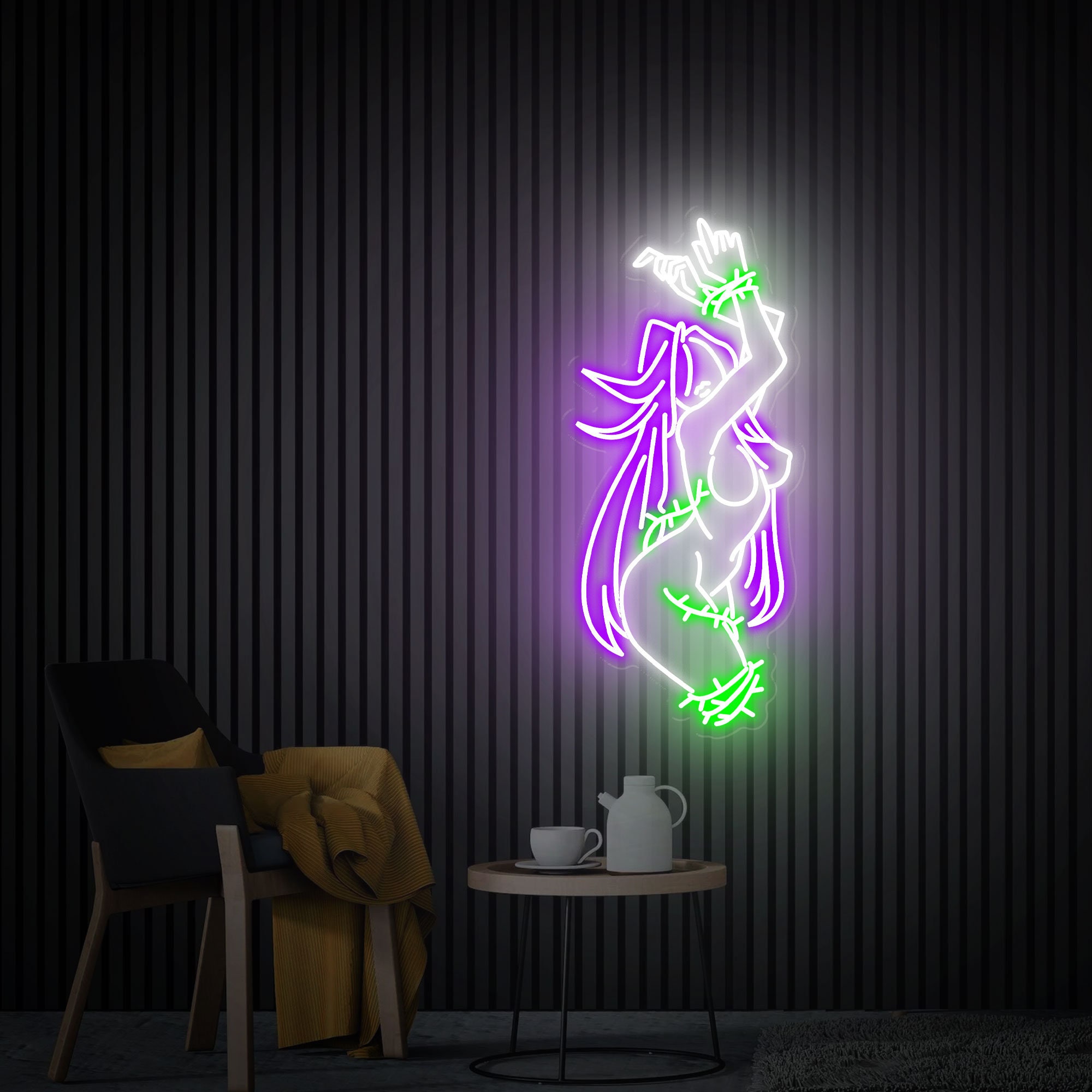 Girl Neon Sign Girl Trapped by Thorns Neon Light, Crazy Party Led Light, Customize Neon Signs, Neon Bar Sign Neon Wall Art Bedroom Neon Sign