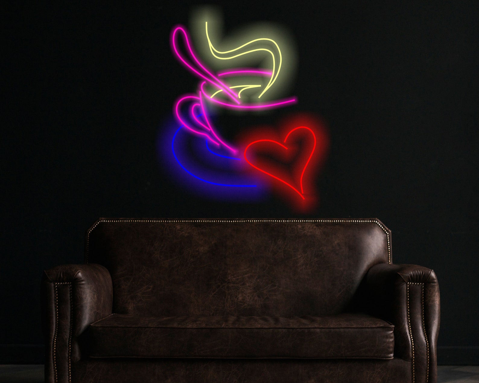 Coffee Cup Neon Sign, Neon Coffee Cup Sign, Coffee Shop Neon Sign, Cafe Neon Sign, Coffee Lover Gift, Coffee Decor, Neon Kitchen Sign
