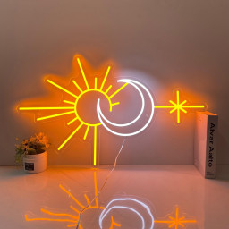 Sun and Moon Neon Sign, Moon Phaze Neon Light, Custom Neon Sign Personalized Gift, Sunshine Neon Wall Art, Nature Neon Light Christmas Gifts