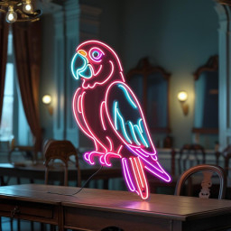 Parrot Neon Sign, Parrot Cockatoo Neon Sign, Animal Neon Sign, Anime Neon Sign, Tropical Bird Neon Sign, Exotic Pet Neon Sign