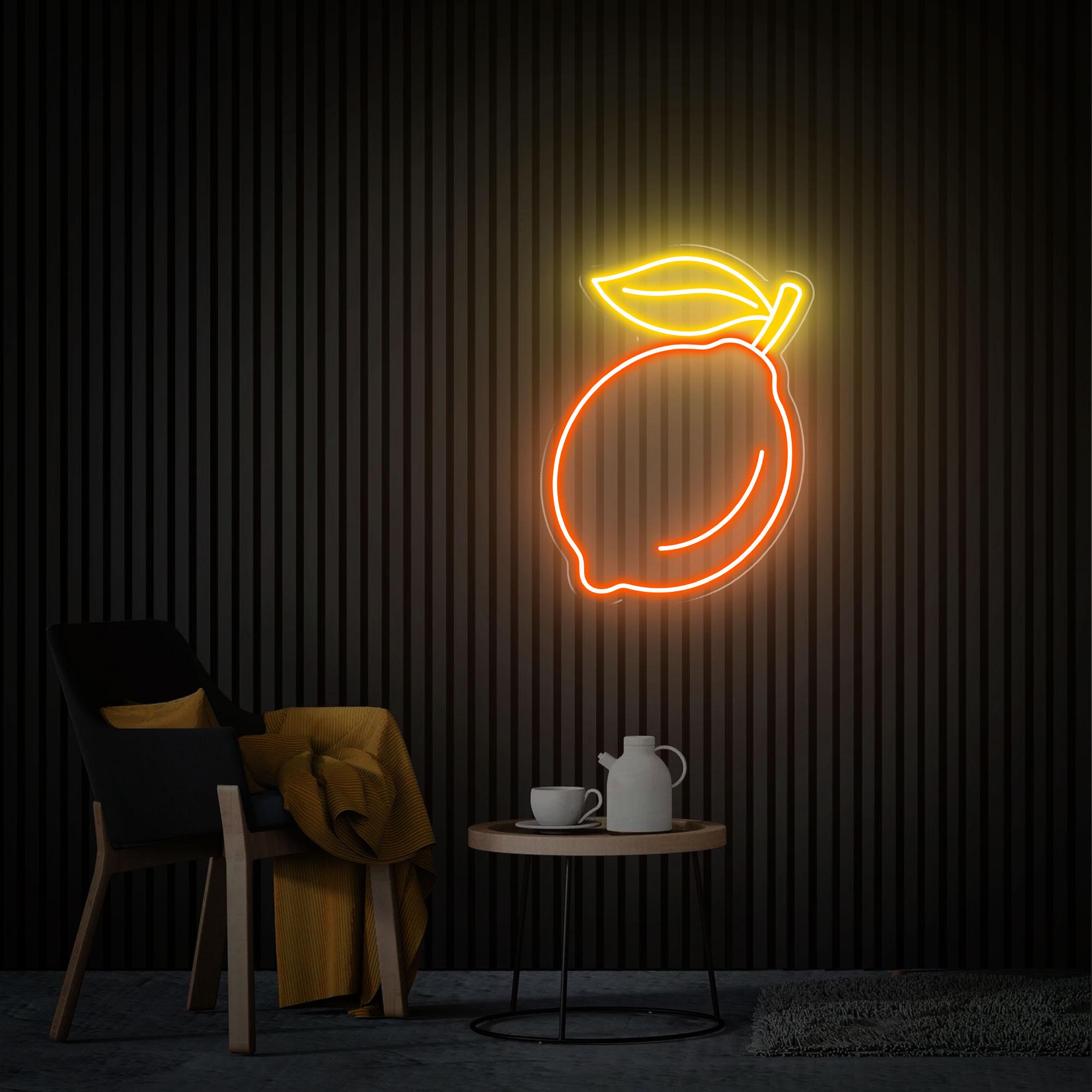 Lemon Neon Sign, Fruit Lemon Led Sign, Lemon Neon Art, Bar Neon Sign, Custom Neon Sign Home Lemon Decor Restaurant Led Sign Fruits Neon Sign