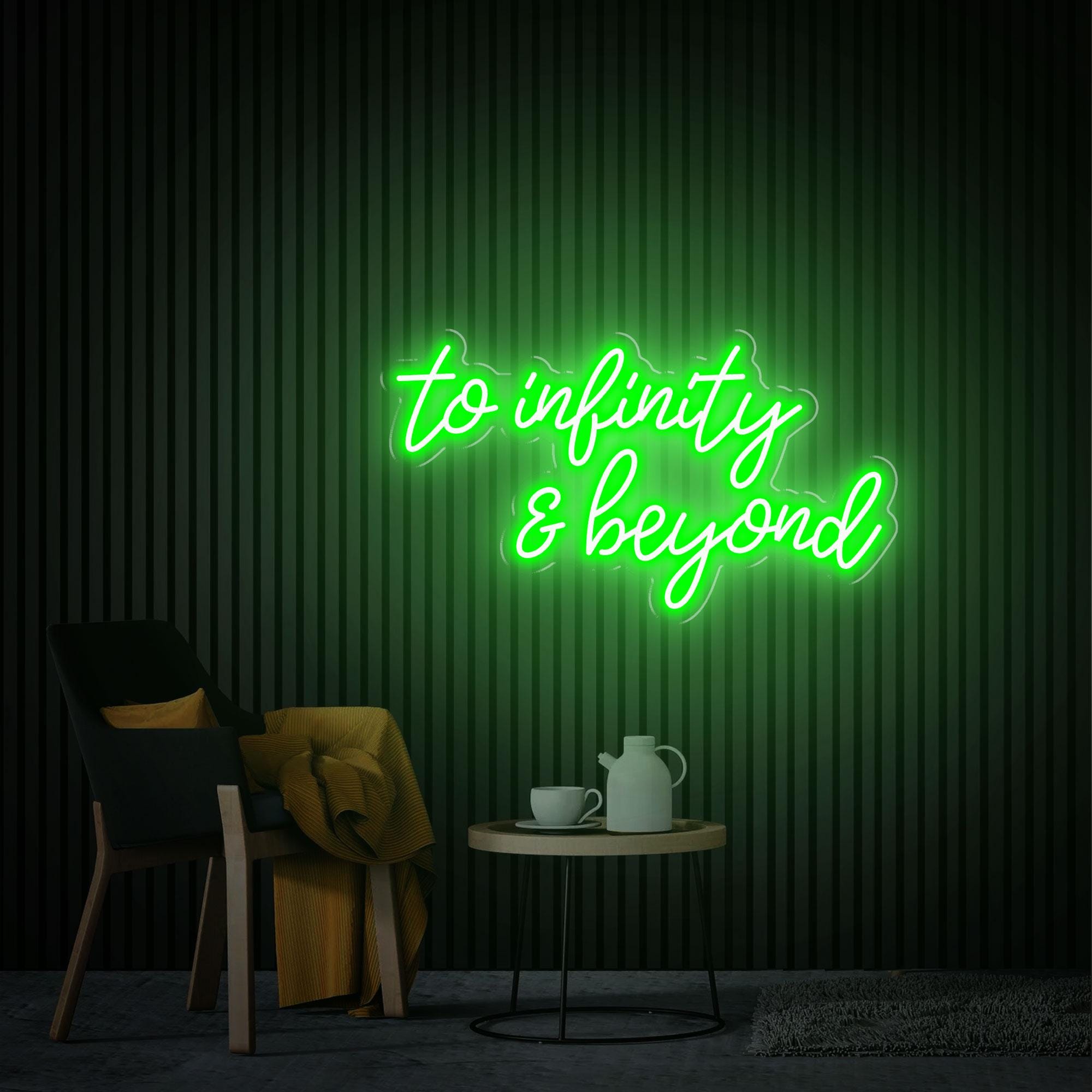 To Infinity and Beyond Neon Sign, Home Wall Decor, Custom Text Sign, Gifts for Child, Inspirational Saying Decor Graduation Gifts Neon Art