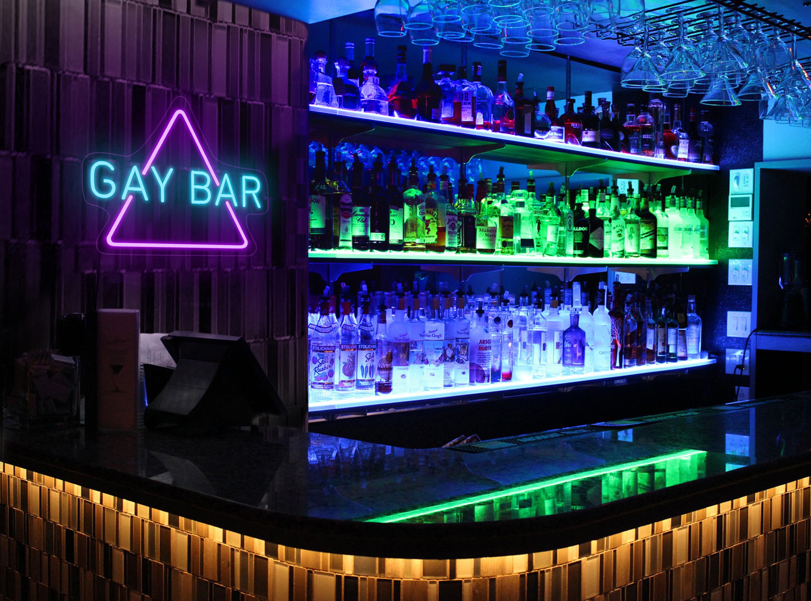 Gay Bar El Neon Sign, Gay Bar Neon Sign,G ay Bar Led Sign, Bar Neon Sign, Bar Neon Light, Home Bar Neon Sign, Man Cave Neon Sign