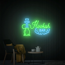 Hookah Smoke Bar Neon Sign Hookah Led Sign Custom Hookah Shop Decoration Neon Bar Sign Smoker Birthday Personalized Gift for Him