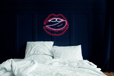 Tongue And Lips Neon Sign, Wall Kiss Neon Sign, Sexy Led Sign