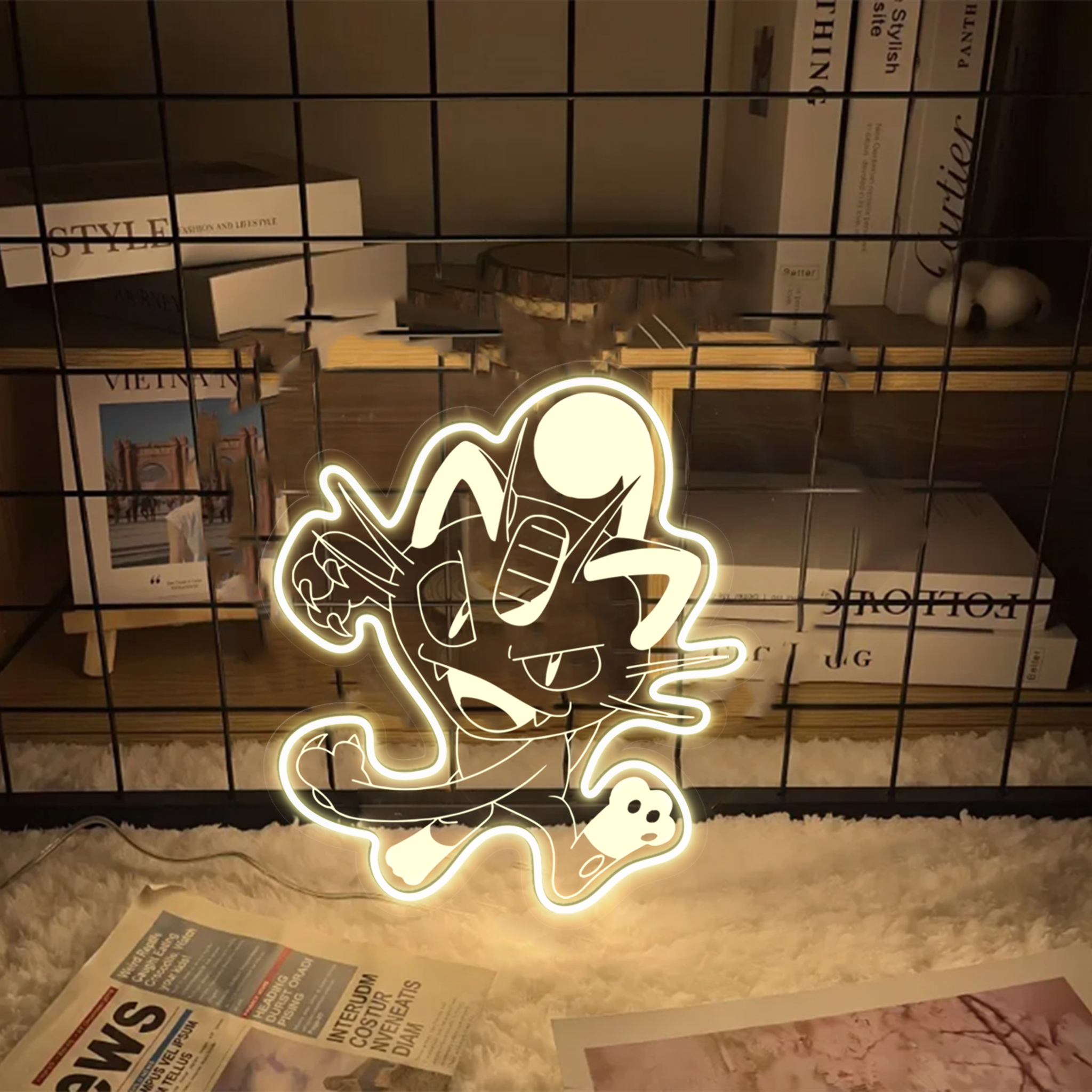 Meowth Pokemon Laser Signs Kids Room Decor