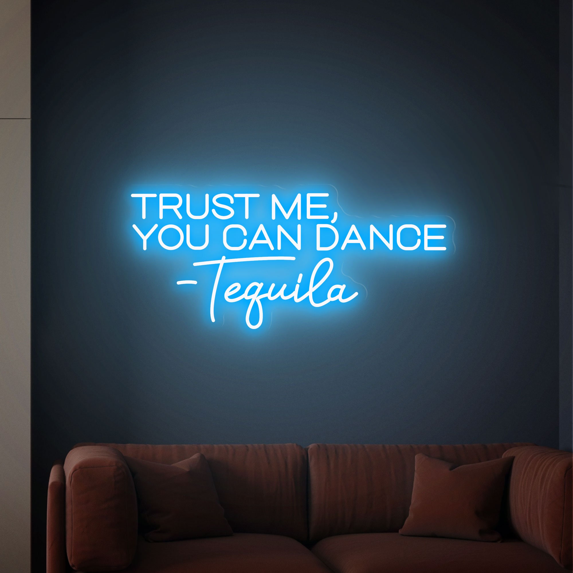 Trust Me You Can Dance Tequila Neon Sign - Neon Bar Sign, Bar Wall Decor, Wedding Bar Sign, Outdoor Bar, Neon Light Sign