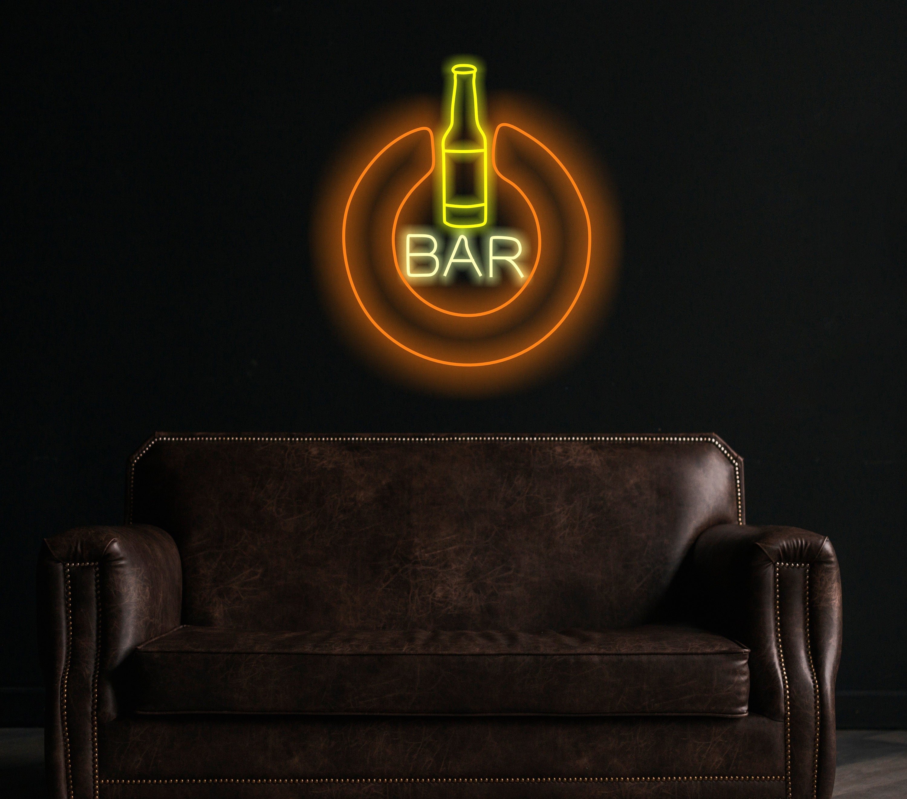 Neon Bar Sign, Pub Neon Sign, Man Cave Sign, Home Bar Sign, Open Neon Sign, Power Button Neon Sign, Light-Up Man Cave Decoration