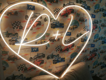 Custom Wedding Heart Neon Sign, Personalized Initials With Heart For Wedding Neon Sign, Neon Sign For Wedding, Wedding Neon Sign