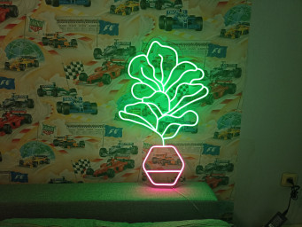 Ficus Neon Sign, Flower Ficus Neon Sign, Ficus Lyrata Neon Sign, Leaf Fig Neon Sign, Monstera Neon Sign, Flower Neon Sign
