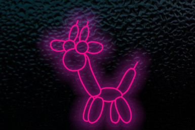 Balloon Animal giraffe Neon Sign, Ballon giraffe Decoration LED Neon Sign, Balloon Animal Neon Sign for kids room, Room Interior light