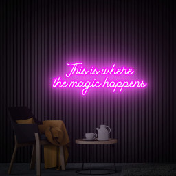 This is Where the Magic Happens Neon Sign, Aesthetic Wall Decor, Bedroom Neon Decor, Beauty Salon Decor, Custom Neon Sign Personalized Gifts