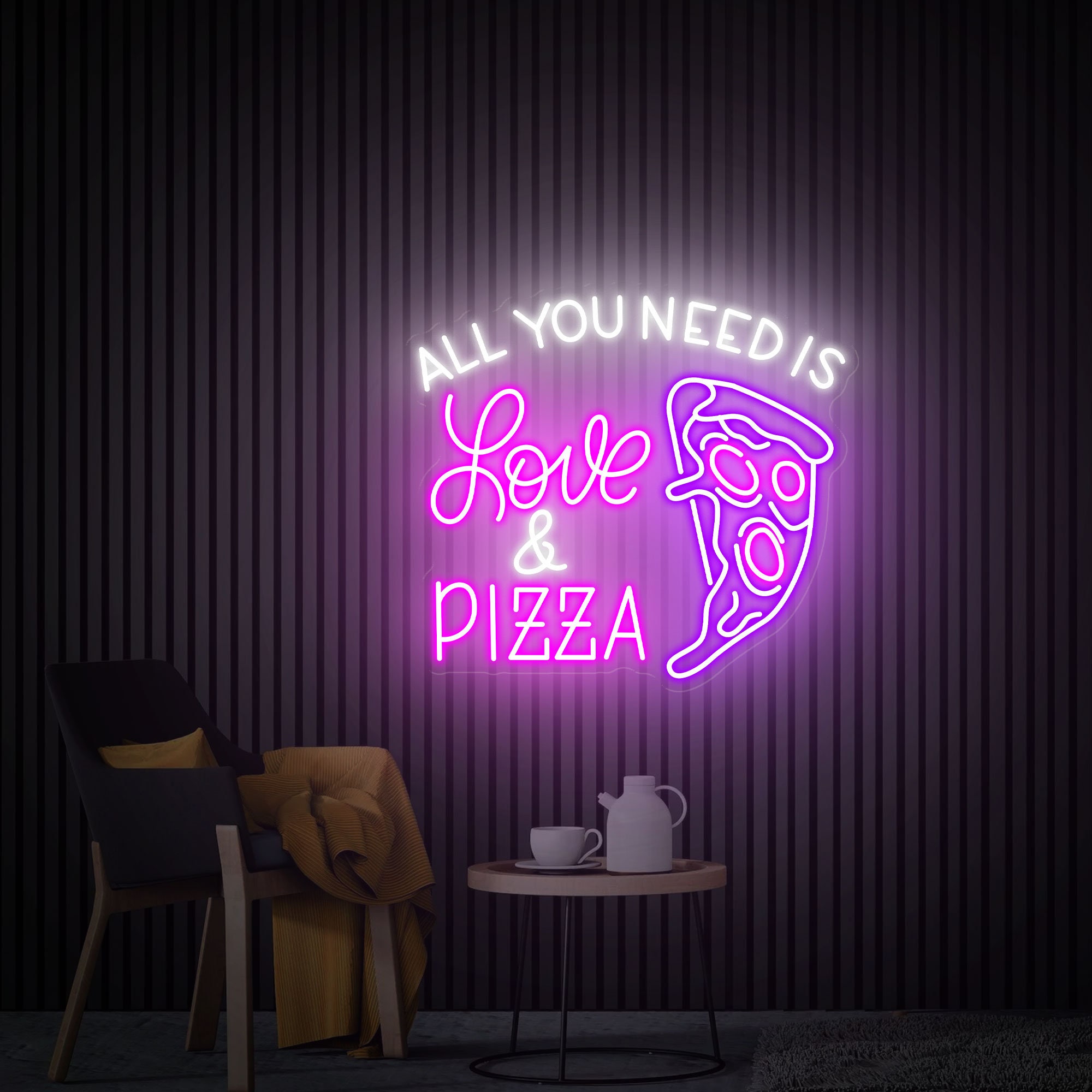 All You Need Is Love & Pizza Neon Sign, Pizza Party Decor, Custom Led Sign, Gift for Pizza Lover, Restaurant Welcome Sign Home Decor