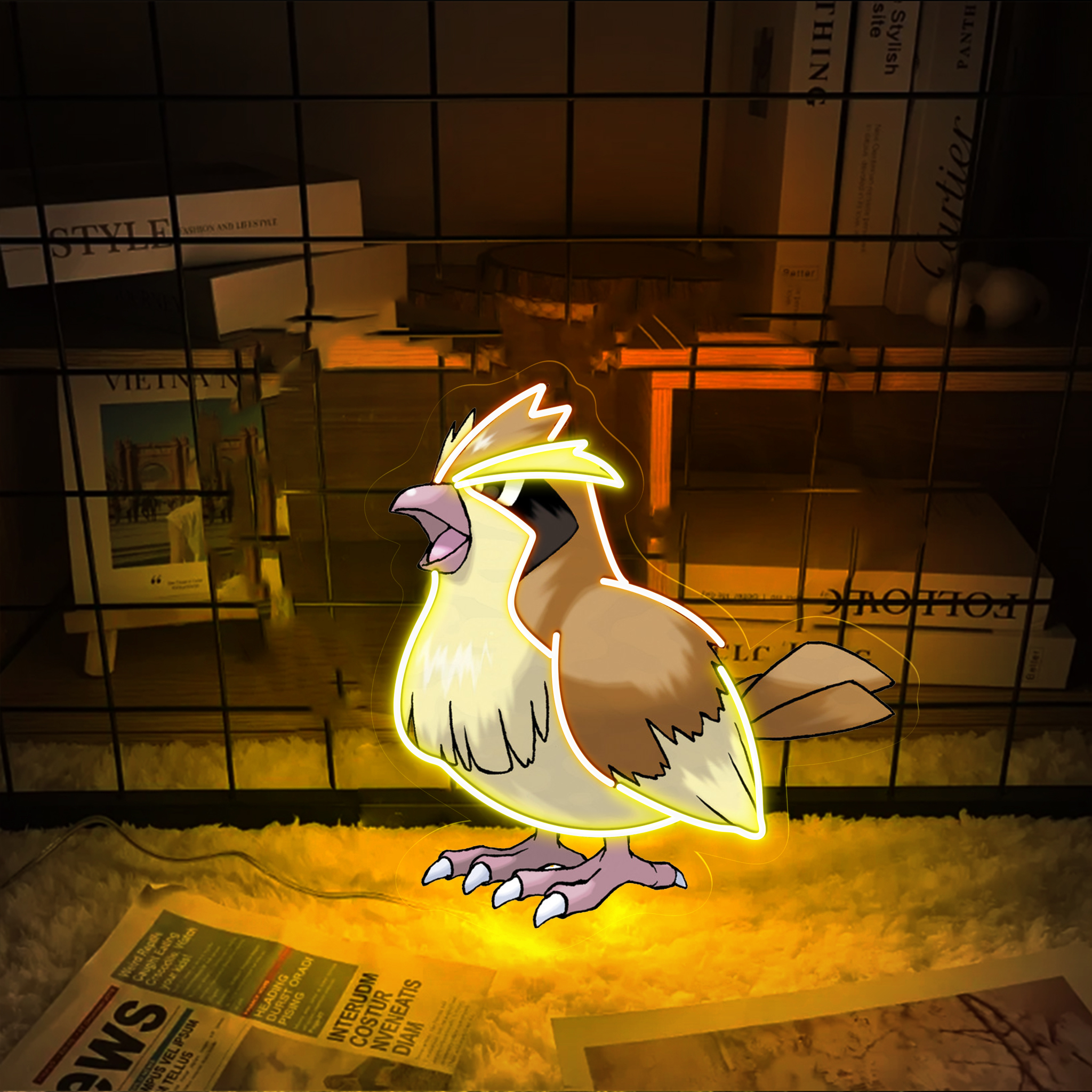 Pidgey UV Signs Pokemon Wall Art