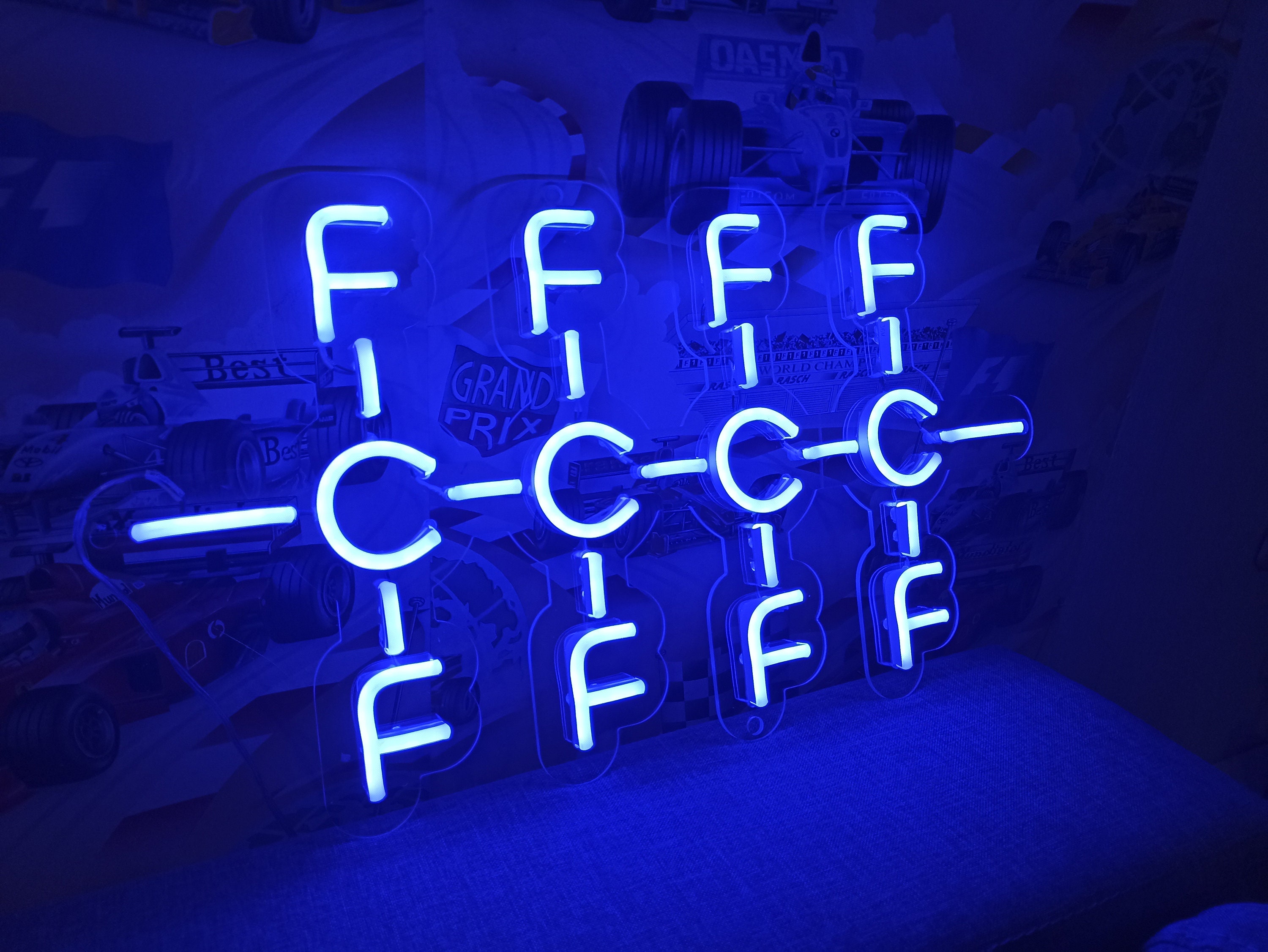 Neon sign Polytetrafluoroethylene Molecule - LED Light, Molecule - LED Light Neon Sign Formula, Teflon Molecule - LED Light Neon Sign