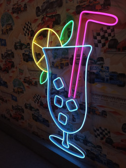 Neon Cocktail Sign, Led Neon Cocktails Sign, Cocktail Glass Neon Light, Cocktail Bar Neon Sign