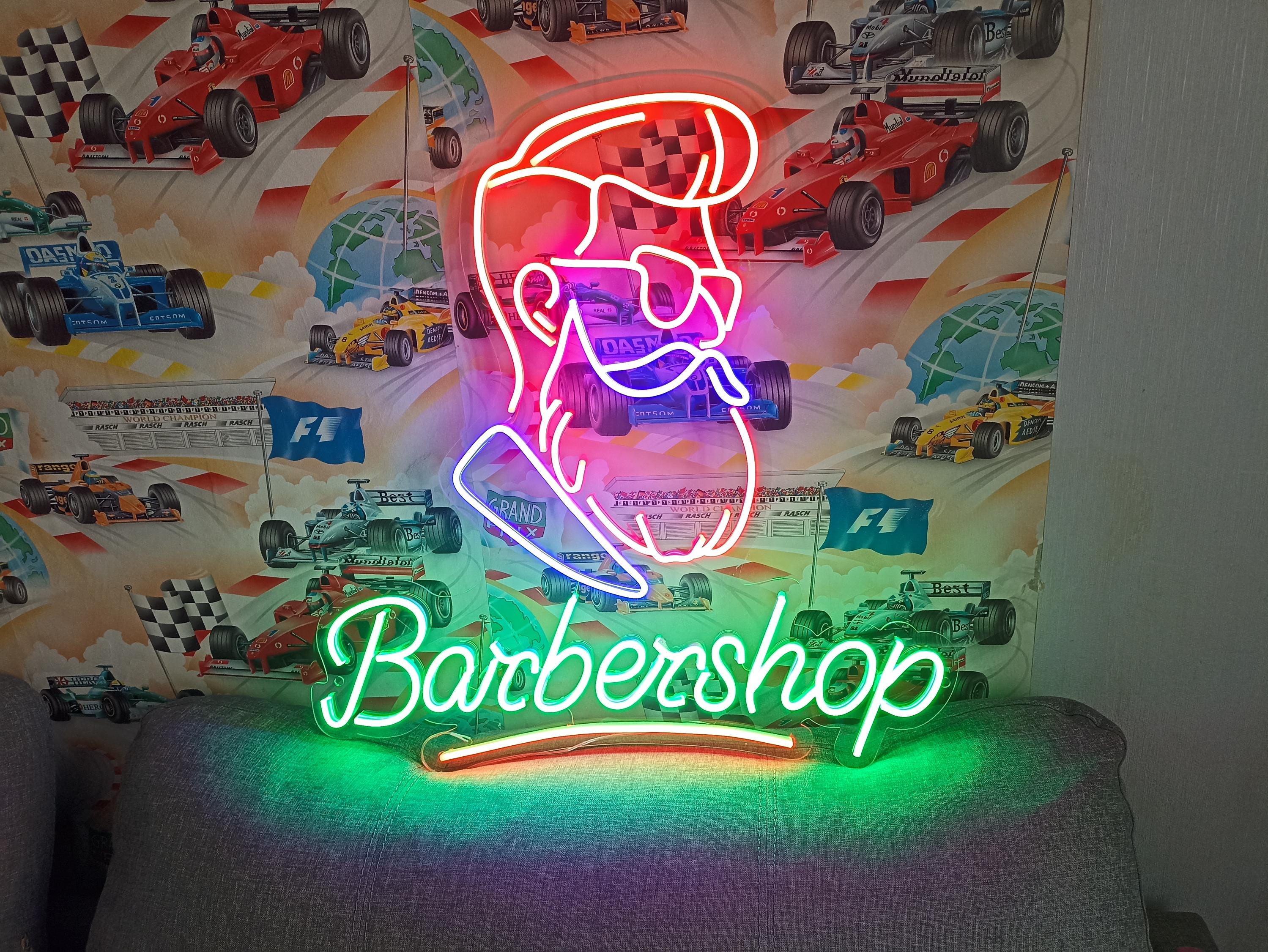 Vintage Barber Neon Sign, Neon Sign For Barber Shop, Barber Pole Neon Sign, Barber Shop Decor, Neon Light For Barber