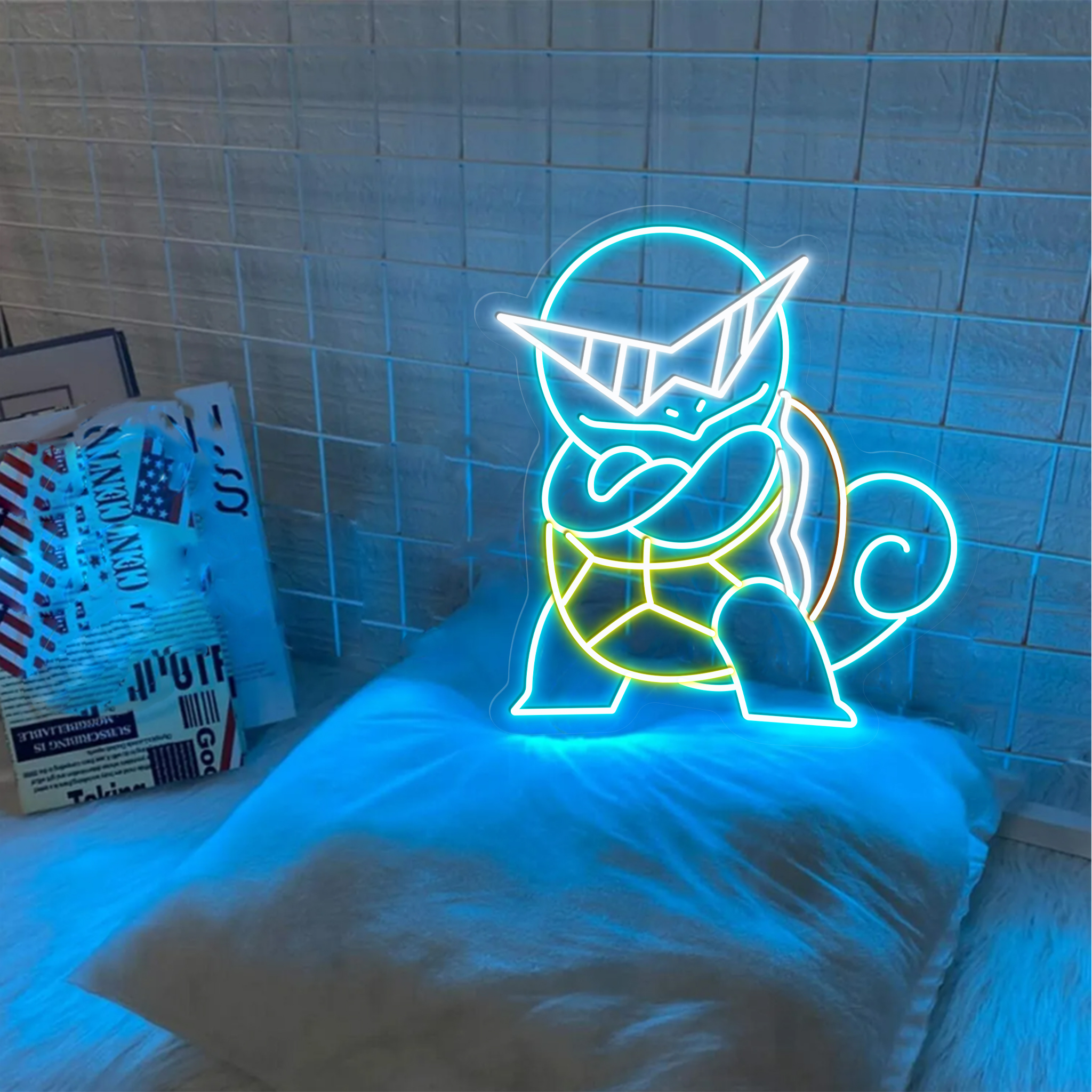 Squirtle Pokemon Neon Signs Anime Wall Art