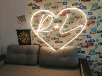 Custom Wedding Heart Neon Sign, Personalized Initials With Heart For Wedding Neon Sign, Neon Sign For Wedding, Wedding Neon Sign