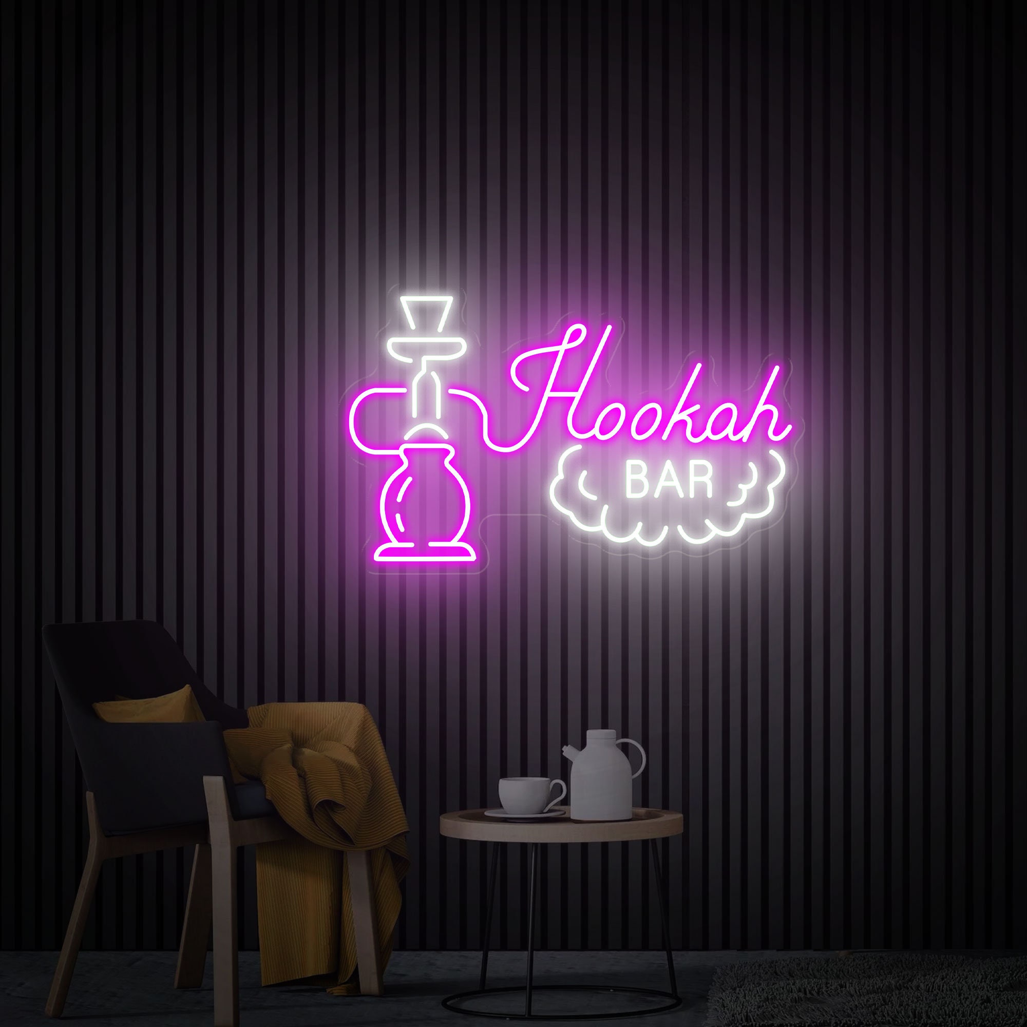 Hookah Smoke Bar Neon Sign Hookah Led Sign Custom Hookah Shop Decoration Neon Bar Sign Smoker Birthday Personalized Gift for Him