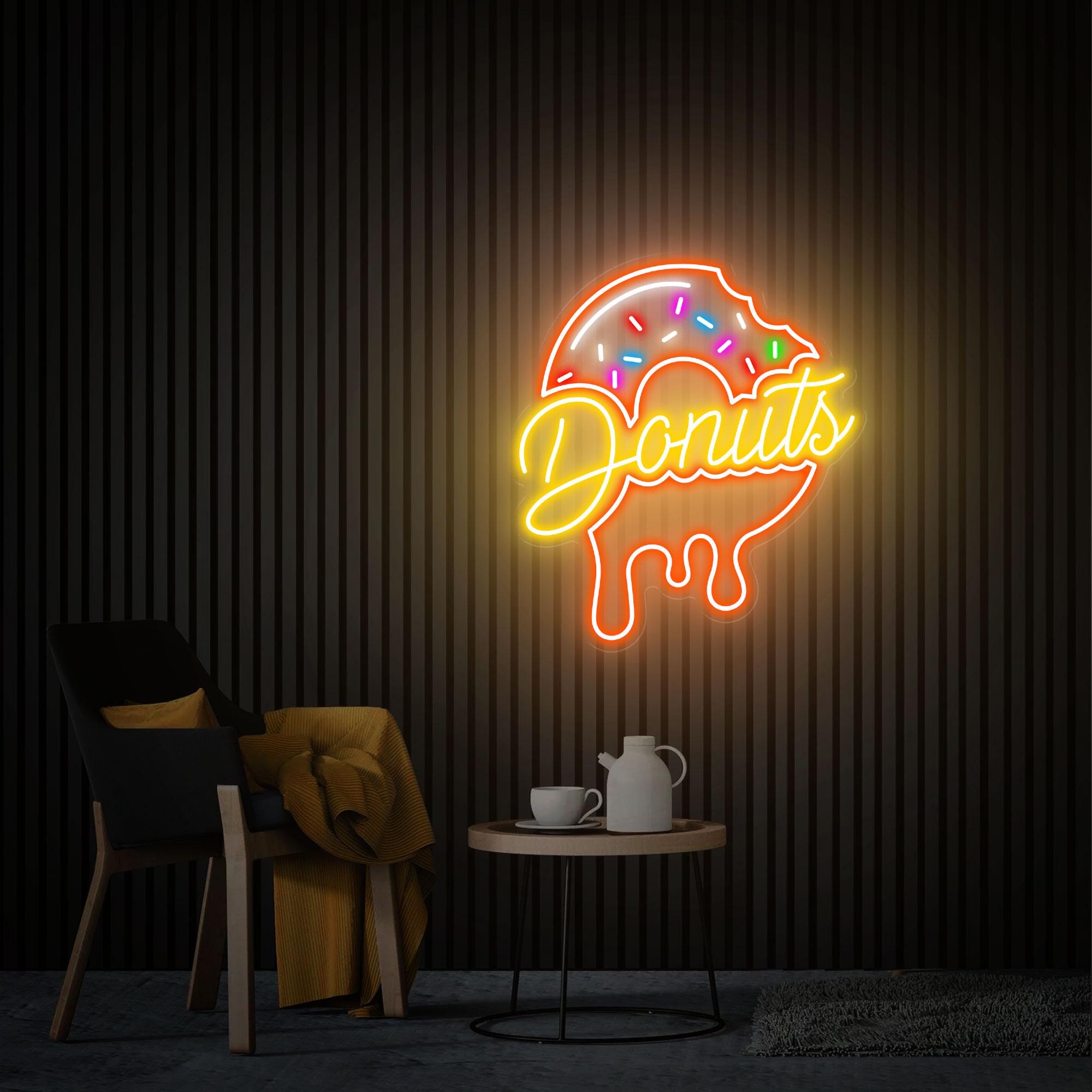 Donuts Neon Sign, Donuts Shop Led Sign, Food Wall Decor, Custom Neon Sign for Business, Kitchen Decor Dining Room Wall Art Personalized Gift
